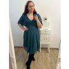 Šaty společenské elegantní šifonové krátký rukáv dámské nadrozměr (XL/2XL ONE SIZE) ITALSKÁ MÓDA IMM23ALESA/DU (Velikost XL/2XL, Barva fialová)