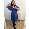Šaty společenské elegantní šifonové krátký rukáv dámské nadrozměr (XL/2XL ONE SIZE) ITALSKÁ MÓDA IMM23ALESA/DU (Velikost XL/2XL, Barva fialová)