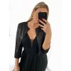 Bolerko elegantní dlouhý rukáv dámské (S/M ONE SIZE) ITALSKá MóDA IM9235170/DU (Velikost S/M/L, Barva Černá)