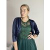 Bolerko elegantní dlouhý rukáv dámské (S/M ONE SIZE) ITALSKá MóDA IM9235170/DU (Velikost S/M/L, Barva Černá)
