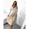Sukně středně dlouhá dámská (S/M ONE SIZE) ITALSKÁ MÓDA IMM23HG4911/DU (Velikost S/M/L, Barva béžová)