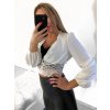 Top/halenka dlouhý rukáv dámské (S/M ONE SIZE) ITALSKÁ MÓDA IMM23MS36009/DU (Velikost S/M/L, Barva bílá)