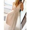 Šaty dlouhé tylové na ramínka dámské (S/M ONE SIZE) ITALSKÁ MÓDA IMM238917/DU (Velikost S/M/L, Barva Černá)