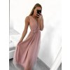 Šaty dlouhé tylové na ramínka dámské (S/M ONE SIZE) ITALSKÁ MÓDA IMM238917/DU (Velikost S/M/L, Barva Černá)