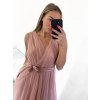 Šaty dlouhé tylové na ramínka dámské (S/M ONE SIZE) ITALSKÁ MÓDA IMM238917/DU (Velikost S/M/L, Barva Černá)