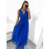 Šaty dlouhé tylové na ramínka dámské (S/M ONE SIZE) ITALSKÁ MÓDA IMM238917/DU (Velikost S/M/L, Barva Černá)