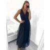 Šaty dlouhé tylové na ramínka dámské (S/M ONE SIZE) ITALSKÁ MÓDA IMM238917/DU (Velikost S/M/L, Barva Černá)