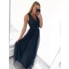 Šaty dlouhé tylové na ramínka dámské (S/M ONE SIZE) ITALSKÁ MÓDA IMM238917/DU (Velikost S/M/L, Barva Černá)