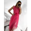 Šaty elegantní tylové krátké bez rukávu společenské dámské (S/M ONE SIZE) ITALSKÁ MÓDA IMM23FL9665/DU (Barva béžová)