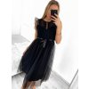 Šaty elegantní tylové krátké bez rukávu společenské dámské (S/M ONE SIZE) ITALSKÁ MÓDA IMM23FL9665/DU (Barva béžová)