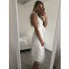Šaty elegantní tylové krátké bez rukávu společenské dámské (S/M ONE SIZE) ITALSKÁ MÓDA IMM23FL9665/DU (Barva béžová)