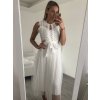 Šaty elegantní tylové krátké bez rukávu společenské dámské (S/M ONE SIZE) ITALSKÁ MÓDA IMM23FL9665/DU (Barva béžová)