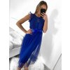 Šaty elegantní tylové krátké bez rukávu společenské dámské (S/M ONE SIZE) ITALSKÁ MÓDA IMM23FL9665/DU (Barva béžová)