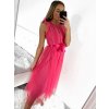 Šaty elegantní tylové krátké bez rukávu společenské dámské (S/M ONE SIZE) ITALSKÁ MÓDA IMM23FL9665/DU (Barva béžová)
