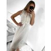 Šaty elegantní tylové krátké bez rukávu společenské dámské (S/M ONE SIZE) ITALSKÁ MÓDA IMM23FL9665/DU (Barva béžová)