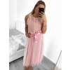 Šaty elegantní tylové krátké bez rukávu společenské dámské (S/M ONE SIZE) ITALSKÁ MÓDA IMM23FL9665/DU (Barva béžová)
