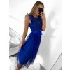 Šaty elegantní tylové krátké bez rukávu společenské dámské (S/M ONE SIZE) ITALSKÁ MÓDA IMM23FL9665/DU (Barva béžová)