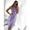 Šaty elegantní tylové krátké bez rukávu společenské dámské (S/M ONE SIZE) ITALSKÁ MÓDA IMM23FL9665/DU (Barva béžová)