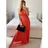Šaty dlouhé společenské elegantní bez rukávu dámské (S/M ONE SIZE) ITALSKÁ MÓDA IMPSH233584/DU (Velikost S/M/L, Barva červená)