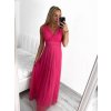 Šaty dlouhé společenské elegantní bez rukávu dámské (S/M ONE SIZE) ITALSKÁ MÓDA IMPSH233584/DU (Velikost S/M/L, Barva červená)