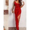 Šaty elegantní dlouhé společenské třpytivé flitrové na ramínka dámské (S/M ONE SIZE) ITALSKÁ MÓDA IMWY224032/DU