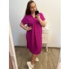 Šaty oversize krátký rukáv dámské nadrozměr (3XL/4XL ONE SIZE) ITALSKá MóDA IMC23132/DU (Velikost 3XL/4XL, Barva Černá)