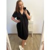 Šaty oversize krátký rukáv dámské nadrozměr (3XL/4XL ONE SIZE) ITALSKá MóDA IMC23132/DU (Velikost 3XL/4XL, Barva Černá)