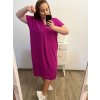 Šaty oversize krátký rukáv dámské nadrozměr (3XL/4XL ONE SIZE) ITALSKá MóDA IMC23132/DU (Velikost 3XL/4XL, Barva Černá)