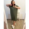 Šaty oversize krátký rukáv dámské nadrozměr (3XL/4XL ONE SIZE) ITALSKá MóDA IMC23132/DU (Velikost 3XL/4XL, Barva Černá)