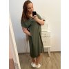 Šaty oversize krátký rukáv dámské nadrozměr (3XL/4XL ONE SIZE) ITALSKá MóDA IMC23132/DU (Velikost 3XL/4XL, Barva Černá)