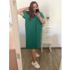 Šaty oversize krátký rukáv dámské nadrozměr (3XL/4XL ONE SIZE) ITALSKá MóDA IMC23132/DU (Velikost 3XL/4XL, Barva Černá)