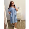 Šaty oversize krátký rukáv dámské nadrozměr (3XL/4XL ONE SIZE) ITALSKá MóDA IMC23132/DU (Velikost 3XL/4XL, Barva Černá)