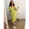 Šaty oversize krátký rukáv dámské nadrozměr (3XL/4XL ONE SIZE) ITALSKá MóDA IMC23132/DU (Velikost 3XL/4XL, Barva Černá)