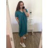 Šaty oversize krátký rukáv dámské nadrozměr (3XL/4XL ONE SIZE) ITALSKá MóDA IMC23132/DU (Velikost 3XL/4XL, Barva Černá)