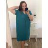 Šaty oversize krátký rukáv dámské nadrozměr (3XL/4XL ONE SIZE) ITALSKá MóDA IMC23132/DU (Velikost 3XL/4XL, Barva Černá)