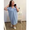 Šaty oversize krátký rukáv dámské nadrozměr (3XL/4XL ONE SIZE) ITALSKá MóDA IMC23132/DU (Velikost 3XL/4XL, Barva Černá)