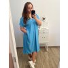Šaty oversize krátký rukáv dámské nadrozměr (3XL/4XL ONE SIZE) ITALSKá MóDA IMC23132/DU (Velikost 3XL/4XL, Barva Černá)