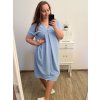 Šaty oversize krátký rukáv dámské nadrozměr (3XL/4XL ONE SIZE) ITALSKá MóDA IMC23132/DU (Velikost 3XL/4XL, Barva Černá)