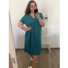 Šaty oversize krátký rukáv dámské nadrozměr (3XL/4XL ONE SIZE) ITALSKá MóDA IMC23132/DU (Velikost 3XL/4XL, Barva Černá)