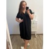 Šaty oversize krátký rukáv dámské nadrozměr (3XL/4XL ONE SIZE) ITALSKá MóDA IMC23132/DU (Velikost 3XL/4XL, Barva Černá)