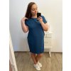 Šaty oversize krátký rukáv dámské nadrozměr (/L/XL/2XL ONE SIZE) ITALSKá MóDA IMC23081/DU (Velikost XL/2XL, Barva růžová fuchsiová)