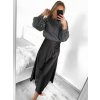 Sukně středně dlouhá saténová dámská (S/M ONE SIZE) ITALSKÁ MÓDA IMM23UN6886/DU (Velikost S/M/L, Barva Černá)