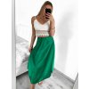Sukně středně dlouhá saténová dámská (S/M ONE SIZE) ITALSKÁ MÓDA IMM23UN6886/DU (Velikost S/M/L, Barva Černá)