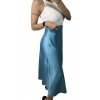 Sukně středně dlouhá saténová dámská (S/M ONE SIZE) ITALSKÁ MÓDA IMM23UN6886/DU (Velikost S/M/L, Barva Černá)