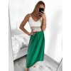 Sukně středně dlouhá saténová dámská (S/M ONE SIZE) ITALSKÁ MÓDA IMM23UN6886/DU (Velikost S/M/L, Barva Černá)
