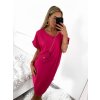 Šaty letní oversize s kabelkou krátký rukáv dámské nadrozměr (XL2XL/3XL ONE SIZE) ITALSKÁ MÓDA IMC22391/DU