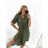 Šaty košilové oversize krátký rukáv dámské (M/L/XL ONE SIZE) ITALSKÁ MÓDA IM423007/DU