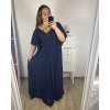 šaty plesové dlouhé společenské krátký rukáv dámské nadrozměr (2XL/3XL ONE SIZE) ITALSKÁ MÓDA IMM2361107pl/DUR