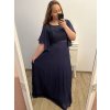 šaty plesové dlouhé elegantní společenské krátký rukáv dámské (XL/2XL/3XL ONE SIZE) ITALSKÁ MÓDA IMM23001/DU