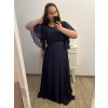 šaty plesové dlouhé elegantní společenské krátký rukáv dámské (XL/2XL/3XL ONE SIZE) ITALSKÁ MÓDA IMM23001/DU